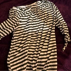 Striped Long Sleeve Top - Black and White